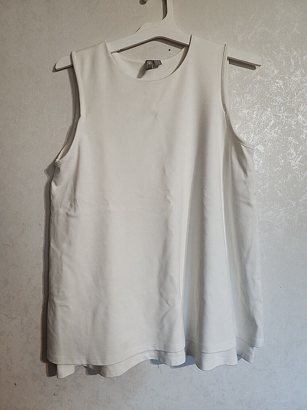 Asos Womens Top Heavyweight Off White Scoop Neck sz 8 Flowy Lined